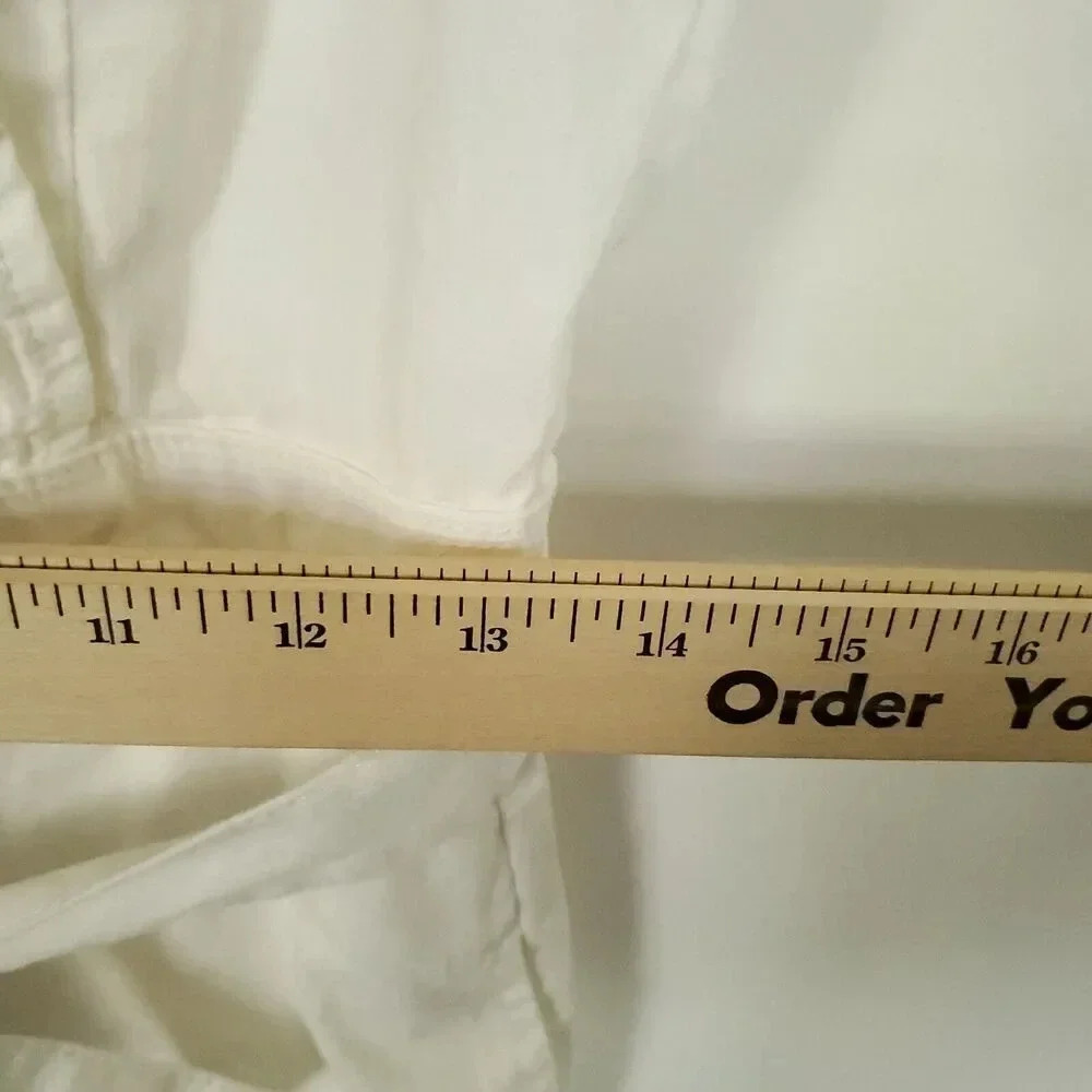 Free People Sun Valley Jumpsuit Womens Sz 2 White Sleeveless Cotton Denim Ruffle - Picture 14 of 16